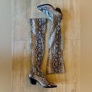 NEW Dolce Vita Suri Over The Knee Boot Snakeskin Thigh Boots